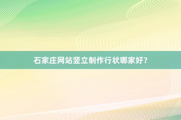 石家庄网站竖立制作行状哪家好?